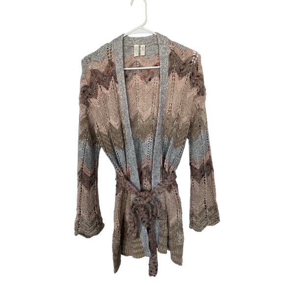Anthropologie‎ Meadow Rue Moth Zig Zag Knit Cardigan Sweater Multicolor Small - Picture 2 of 12